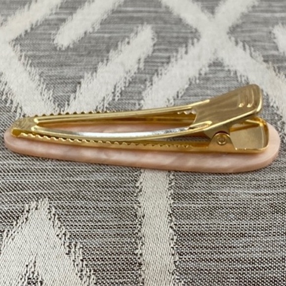 Pink & Gold Hair Clip Resin Mother of Pearl Effect NEW Alligator style clip - Picture 3 of 4